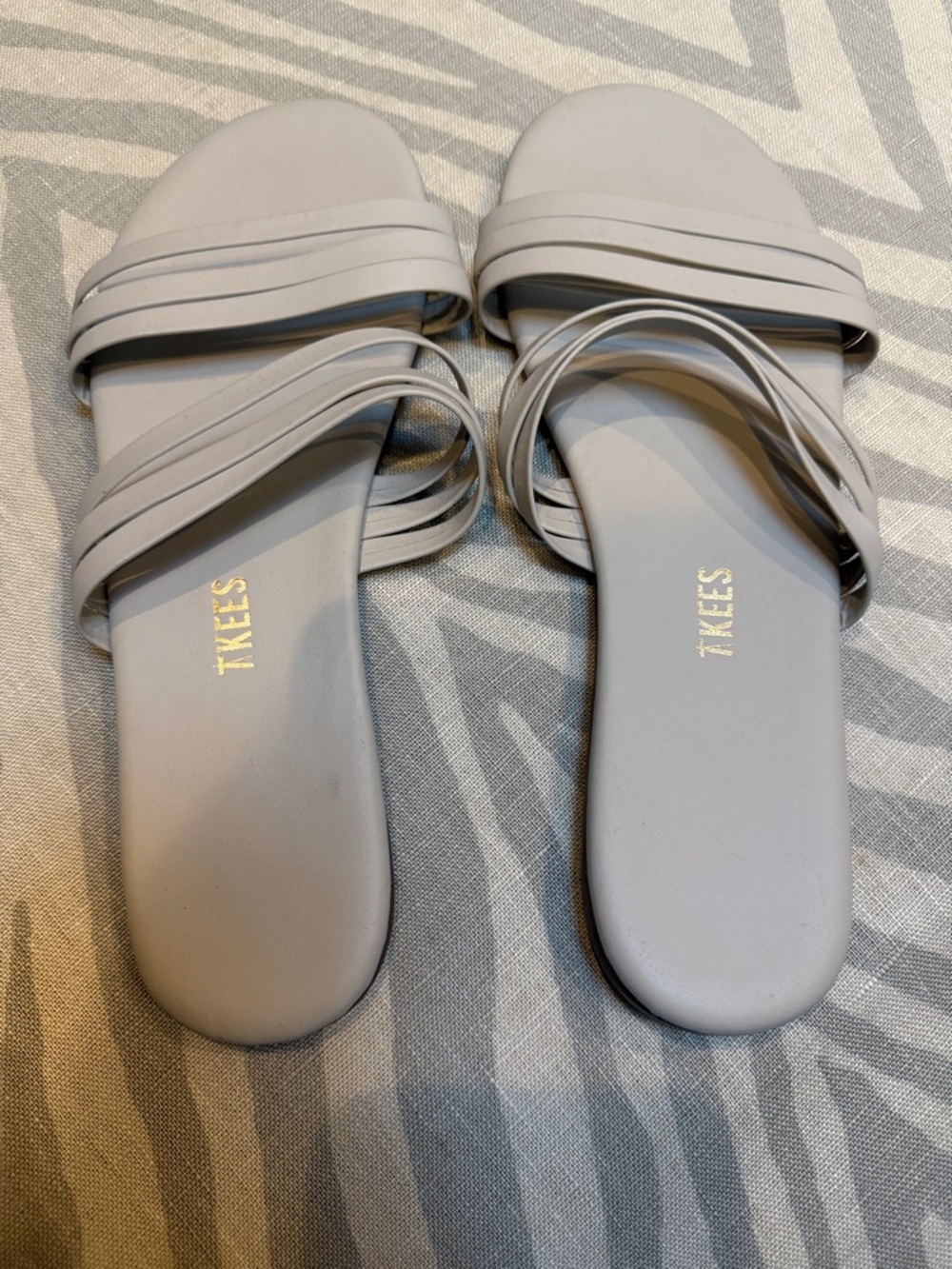 TKEES Light Gray Multi-Strap Slide Sandals
